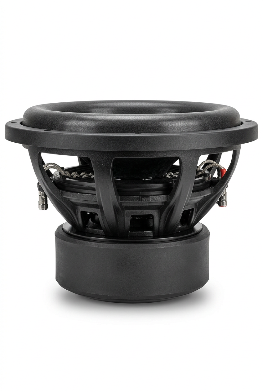 Octiv Audio Model 2 subwoofer side view on white background