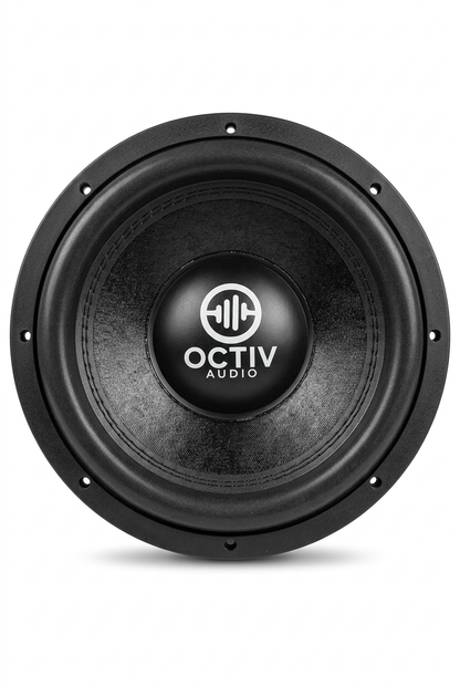 Octiv Audio Model 2 subwoofer front view on white background