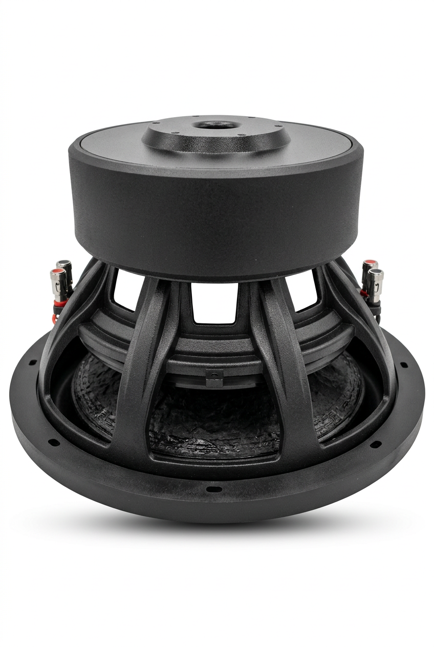 Octiv Audio Model 2 subwoofer rear view on white background
